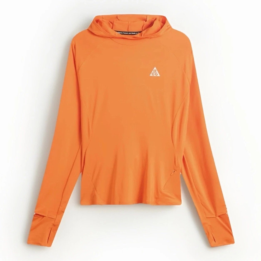 Nike ACG UV Hooded Trail Running Mid-Layer (Orange) Women's Size XS IO9755-819